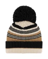 Women's '47 Brand Natural Denver Broncos Barista Cuffed Knit Hat with Pom