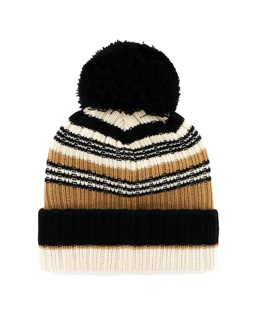 Women's '47 Brand Natural Washington Commanders Barista Cuffed Knit Hat with Pom