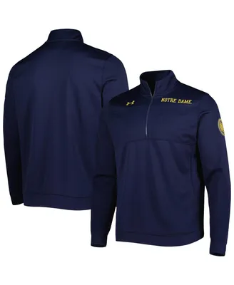 Men's Under Armour Navy Notre Dame Fighting Irish Universal Mock Neck Half-Zip Jacket