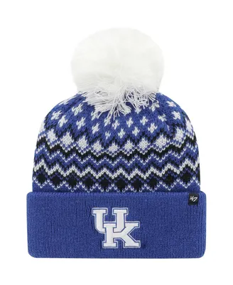 Women's '47 Brand Royal Kentucky Wildcats Elsa Cuffed Knit Hat with Pom