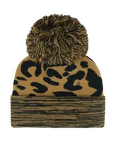 Women's '47 Brand Brown Iowa Hawkeyes Rosette Cuffed Knit Hat with Pom