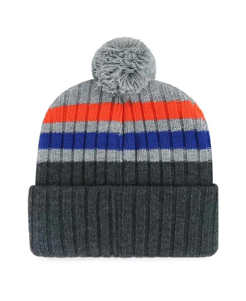Men's '47 Brand Gray New York Mets Stack Cuffed Knit Hat with Pom