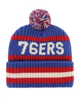 Men's '47 Brand Royal Philadelphia 76ers Bering Cuffed Knit Hat with Pom