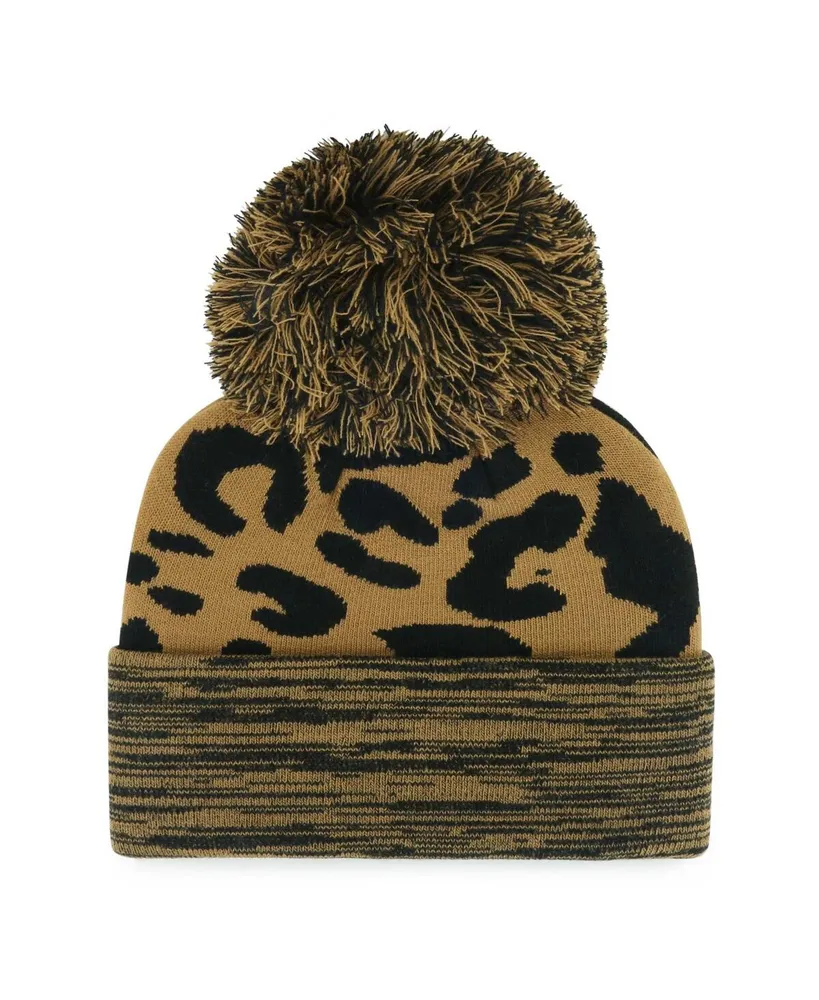 Women's '47 Brand Leopard Washington Capitals Rosette Cuffed Knit Hat with Pom