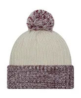 Women's New Era Cream Mississippi State Bulldogs Fresh Cuffed Knit Hat with Pom