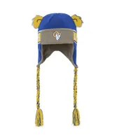 Youth Boys and Girls Outerstuff Royal Los Angeles Rams Wordmark Ears Trooper Knit Hat