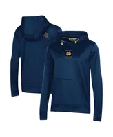 Women's Under Armour Navy Notre Dame Fighting Irish 2023 Sideline Performance Pullover Hoodie