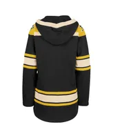 Women's '47 Brand Black Pittsburgh Penguins Superior Lacer Pullover Hoodie