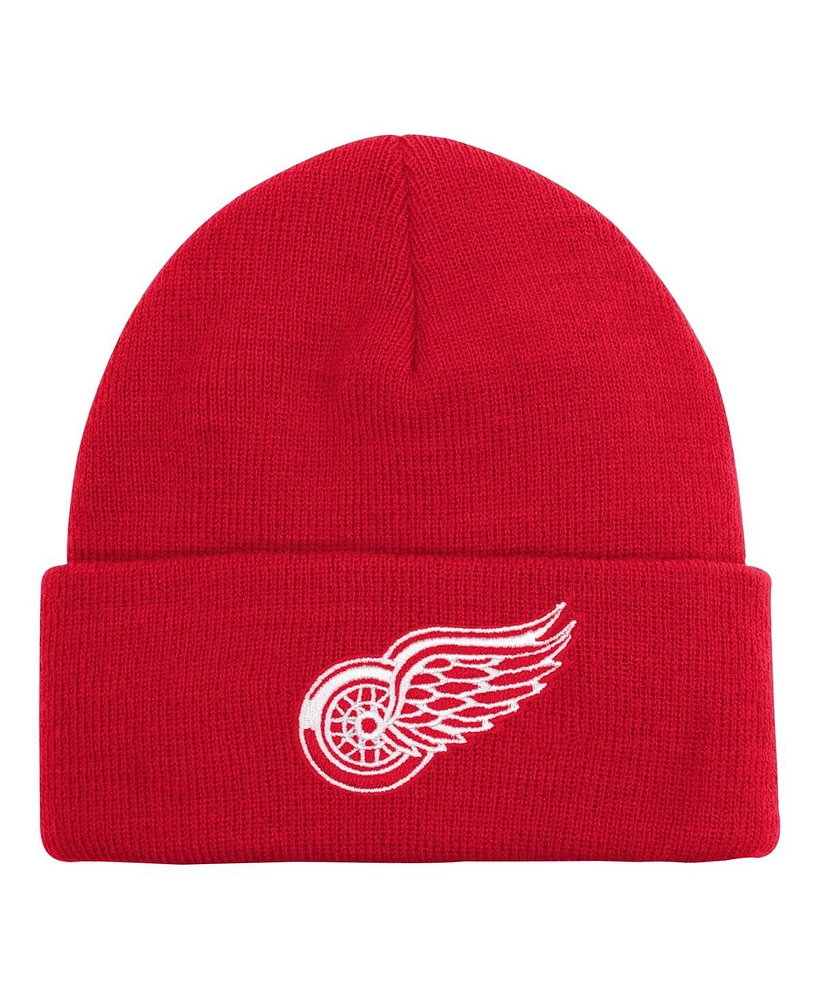 Youth Boys and Girls Detroit Red Wings Red Essential Cuffed Knit Hat