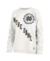 Women's Pressbox White Notre Dame Fighting Irish Shoreline Sundown Pullover Sweatshirt