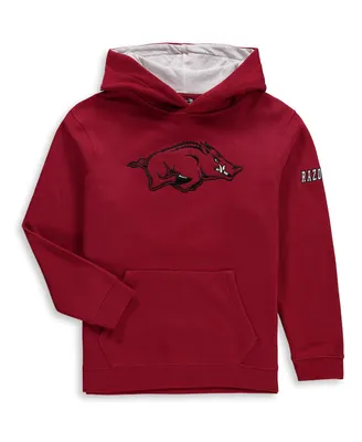 Big Boys Cardinal Arkansas Razorbacks Logo Pullover Hoodie