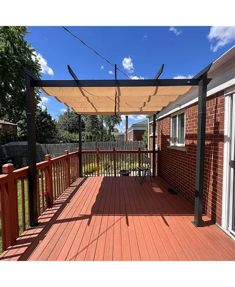 Simplie Fun Aluminum Pergola with Retractable Sun Shade