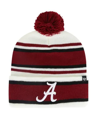 Youth Boys and Girls '47 Brand White Alabama Crimson Tide Stripling Cuffed Knit Hat with Pom