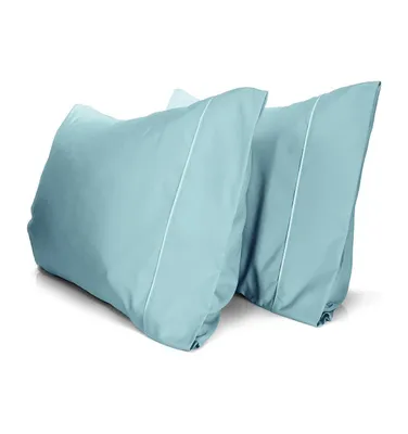 King 2PC Rayon From Bamboo Solid Performance Pillowcase Set - Luxclub