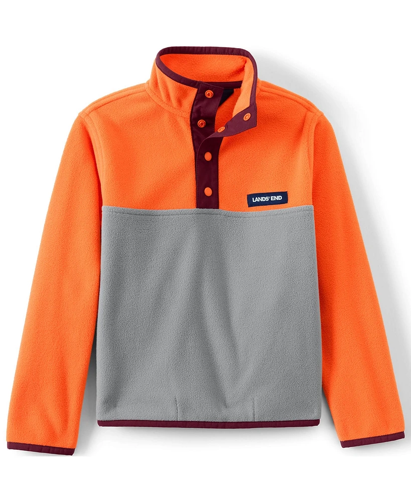 Lands' End Kids Heritage Fleece Snap Neck Pullover Jacket