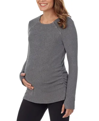 Cuddl Duds Women's Long-Sleeve Snap-Front Maternity Top