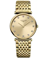 Longines Women's Swiss La Grande Classique de Longines Diamond (1/10 ct. t.w.) Gold Pvd Bracelet Watch 29mm