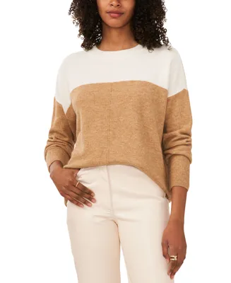 Vince Camuto Cozy Extended Shoulder Color Blocked Sweater
