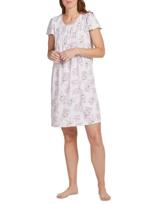 Miss Elaine Women's Short-Sleeve Floral Nightgown