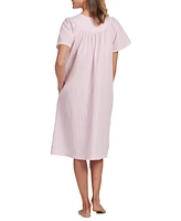 Miss Elaine Women's Embroidered Short Grip Robe