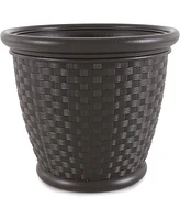 Suncast Sonora Resin Wicker Planter for Indoor & Outdoor Use