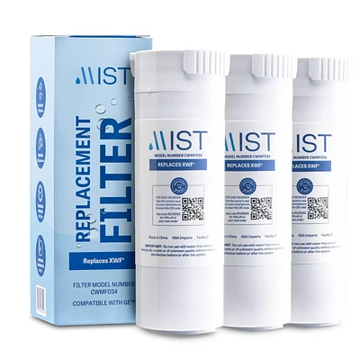 Xwf Water Filter Replacement (Not Xwfe), Compatible with Ge Xwf Models: GWE19JSLSS, WR17X30702, GBE21, GDE21, GDE25, GFE24, 3 Pack- Mist