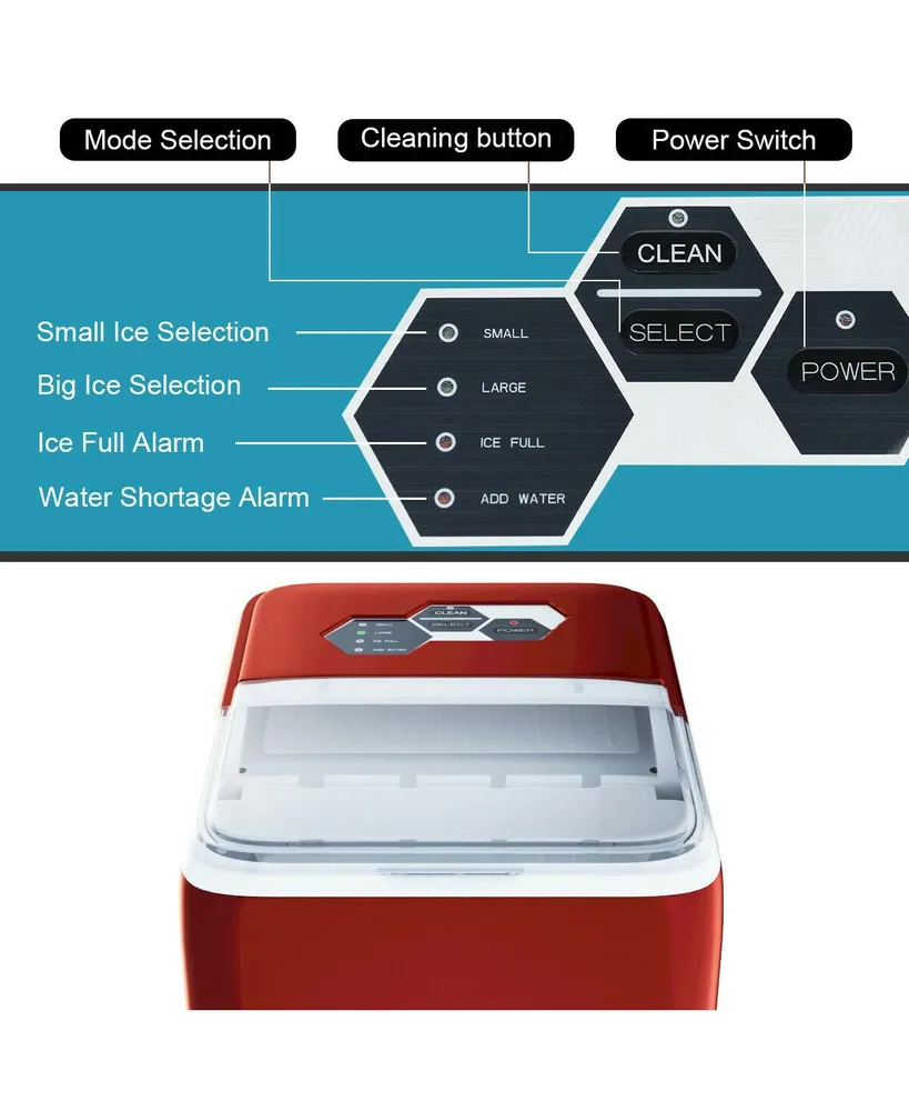 44 lbs Portable Countertop Ice Maker Machine with Scoop