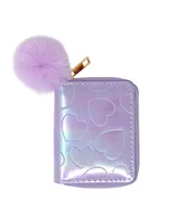 Tiny Treats + Zomi Gems Girls Purple Shiny Dotted Heart Wallet