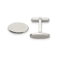 Chisel Stainless Steel Polished Oval Cufflinks