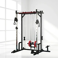 Streamdale Furniture Power Cage with Lat PullDown, Weight Bench, and Rack