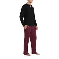 Sleep Hero Men's Knit Long Sleeve Pajama Set