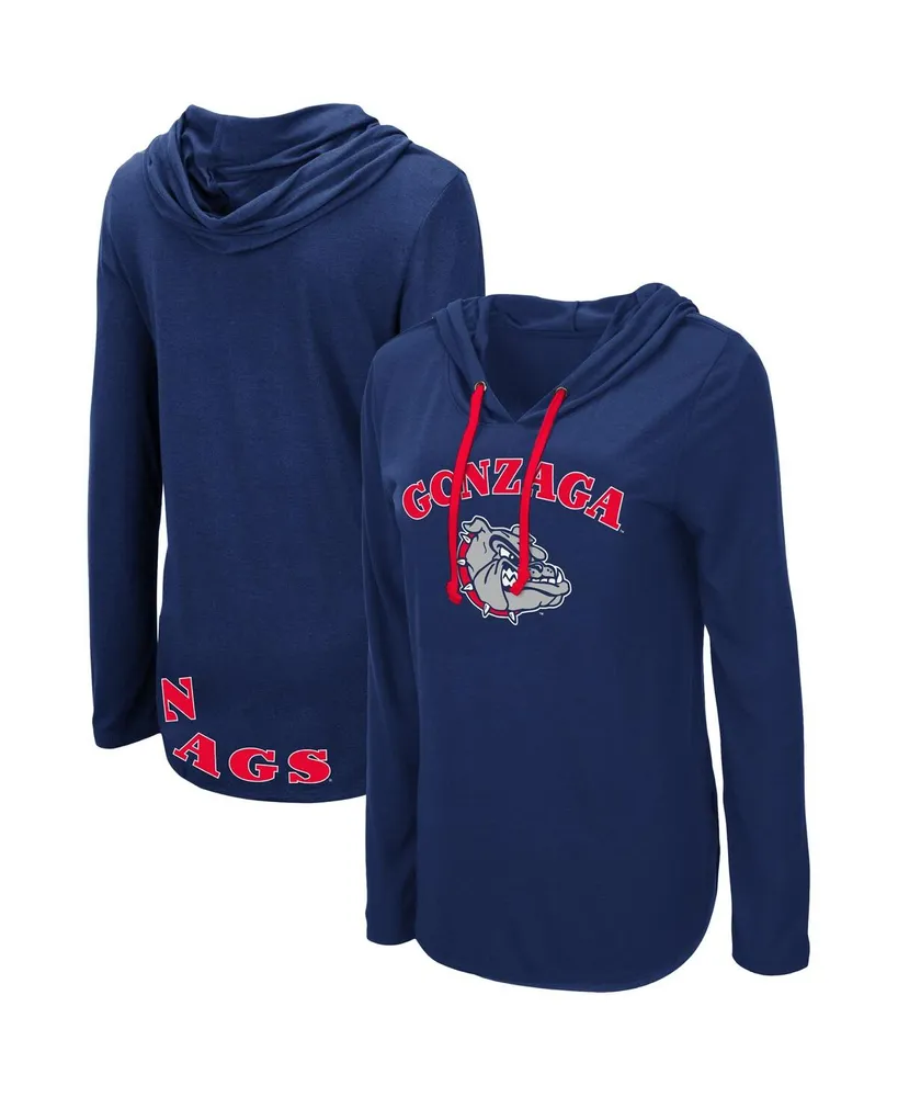 Women's Colosseum Navy Gonzaga Bulldogs My Lover Lightweight Hooded Long Sleeve T-shirt