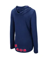 Women's Colosseum Navy Gonzaga Bulldogs My Lover Lightweight Hooded Long Sleeve T-shirt