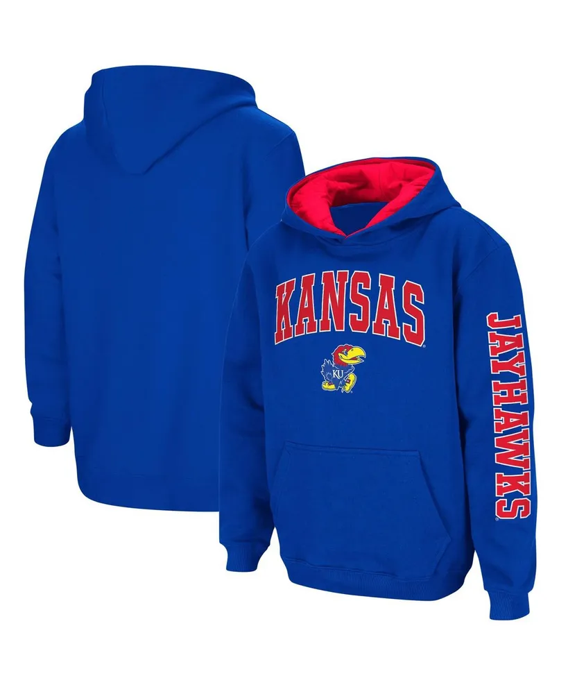 Big Boys Colosseum Royal Kansas Jayhawks 2-Hit Team Pullover Hoodie