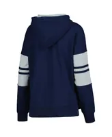 Women's Starter Navy Dallas Cowboys Bump And Run Long Sleeve Hoodie T-shirt