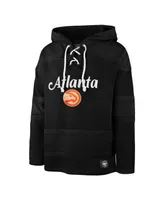 Men's '47 Brand Black Atlanta Hawks 2022/23 Pregame Mvp Lacer Pullover Hoodie - City Edition