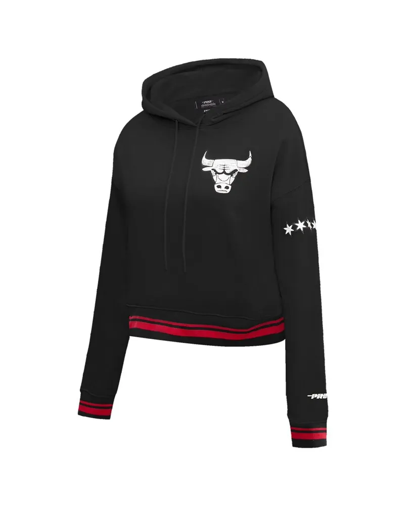 Women's Pro Standard Black Chicago Bulls 2023/24 City Edition Cropped Pullover Hoodie