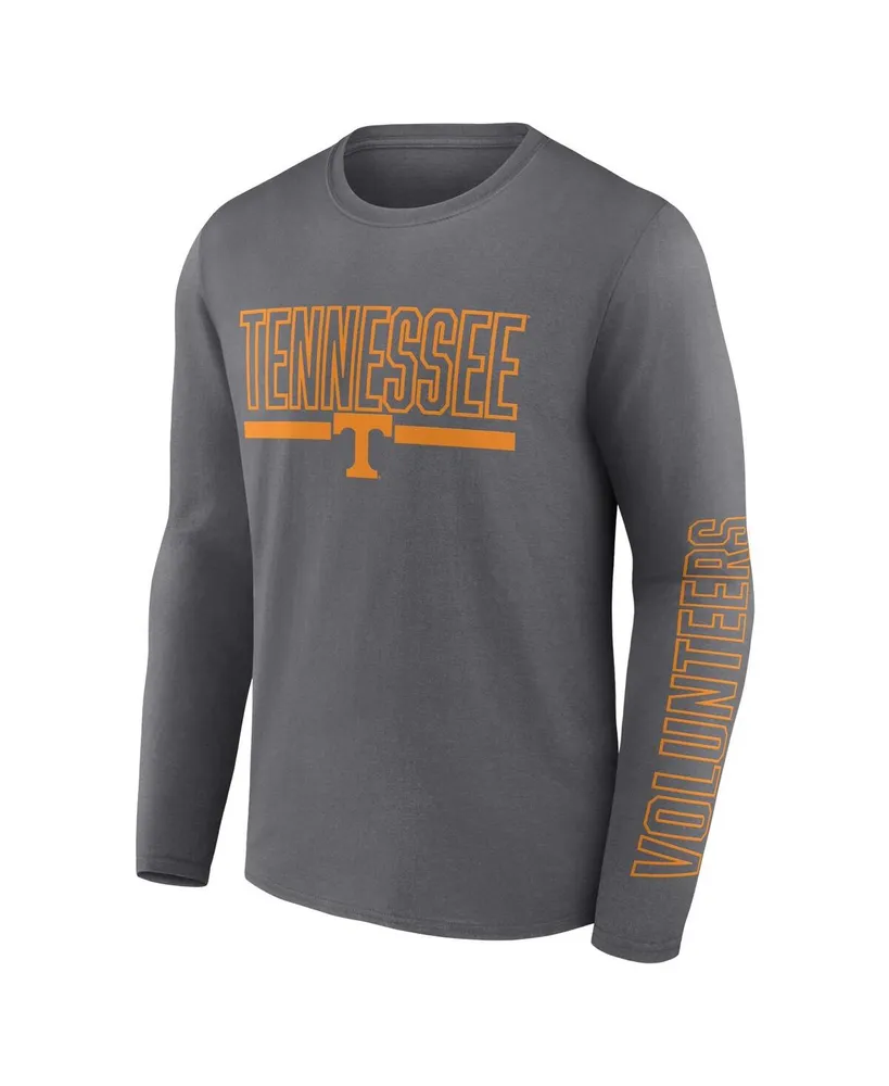 Men's Profile Heather Charcoal Tennessee Volunteers Big and Tall Two-Hit Graphic Long Sleeve T-shirt