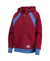 Women's Starter Burgundy Colorado Avalanche Wishbone Half-Zip Hoodie