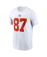 Men's Nike Travis Kelce White Kansas City Chiefs Player Name and Number T-shirt