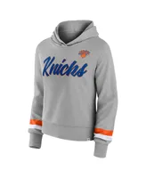 Women's Fanatics Heather Gray New York Knicks Halftime Pullover Hoodie