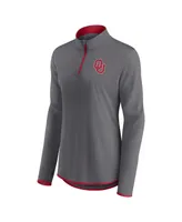 Women's Fanatics Gray Oklahoma Sooners Corner Quarter-Zip Top