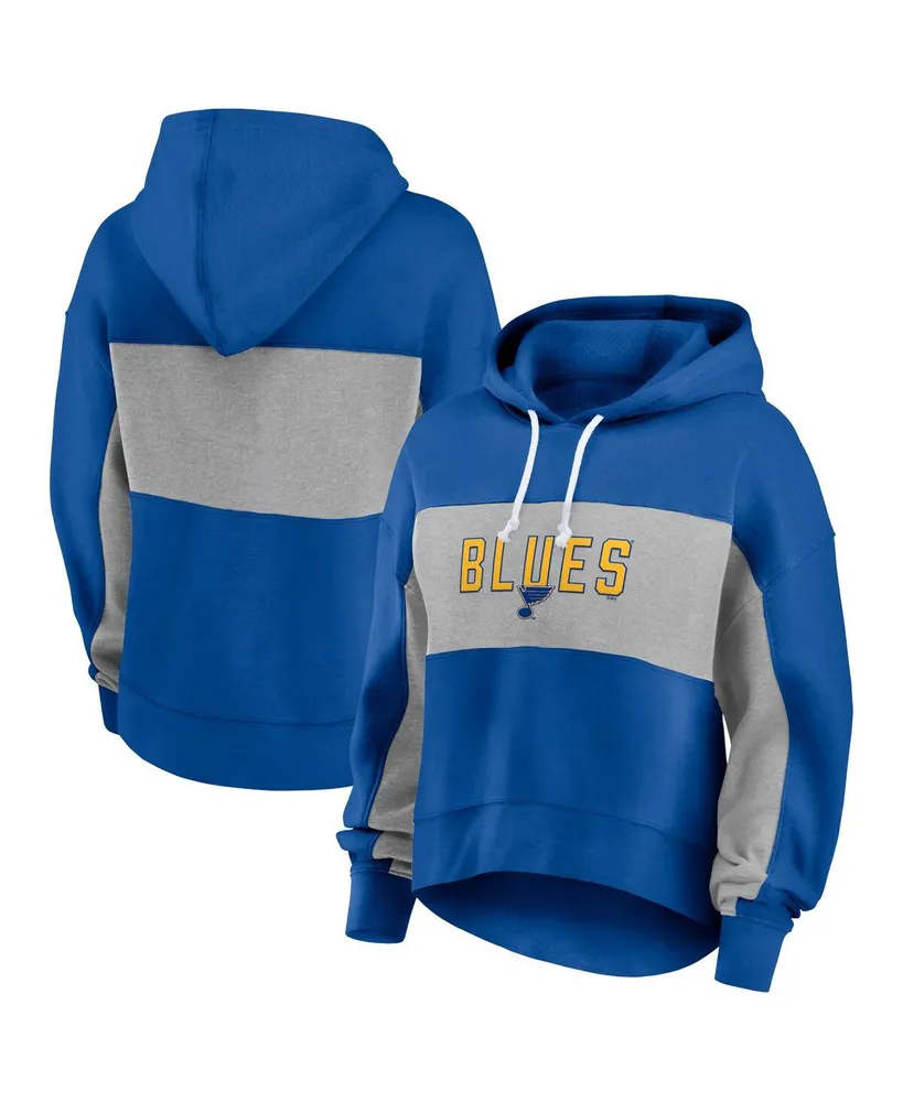 Women's Fanatics Blue St. Louis Blues Filled Stat Sheet Pullover Hoodie