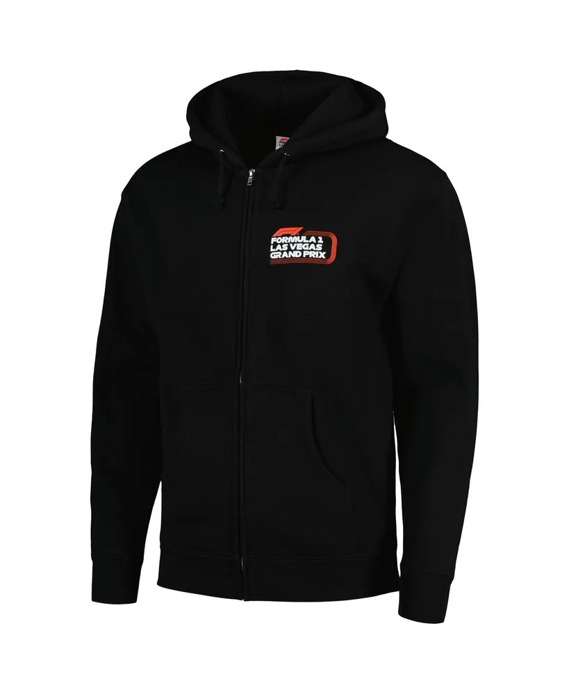 Men's and Women's Black Formula 1 Las Vegas Grand Prix Sliced Hooded Full-Zip Sweatshirt