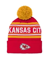 Preschool Boys and Girls Red Kansas City Chiefs Jacquard Cuffed Knit Hat with Pom