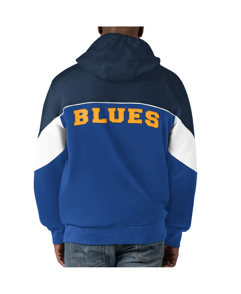 Men's Starter Blue, Navy St. Louis Blues Power Forward Full-Zip Hoodie