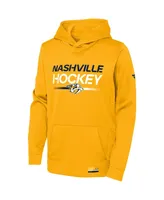 Big Boys Fanatics Gold Nashville Predators Authentic Pro Pullover Hoodie