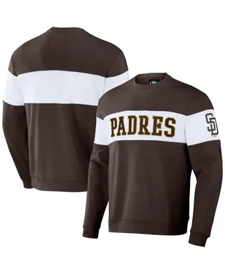 Men's Darius Rucker Collection by Fanatics Brown San Diego Padres Stripe Pullover Sweatshirt