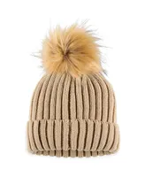 Women's Wear by Erin Andrews Natural Washington Commanders Neutral Cuffed Knit Hat with Pom