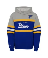 Big Boys Mitchell & Ness Gray St. Louis Blues Head Coach Pullover Hoodie